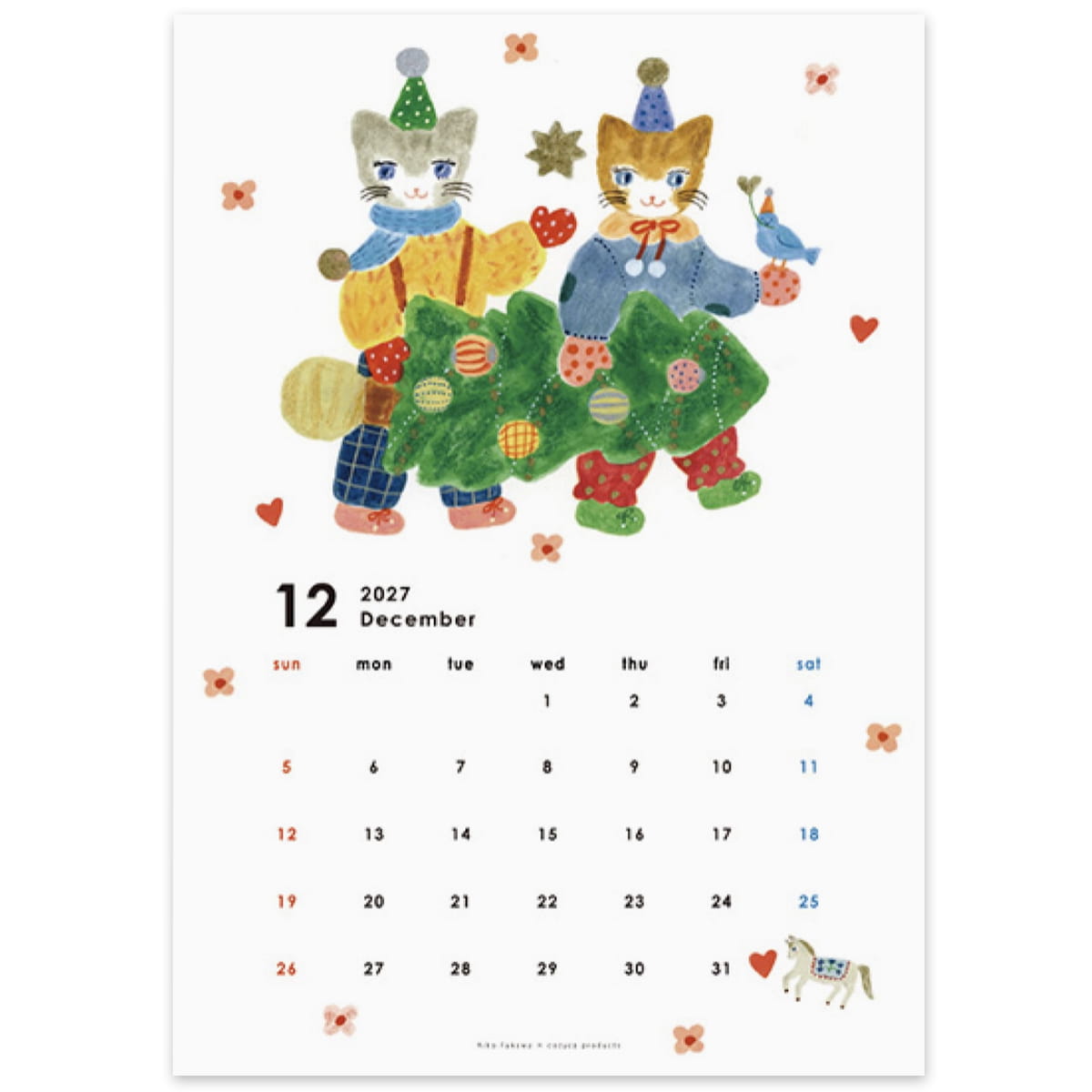 Her Winter Flowers 2027 Wall Calendar - Aiko Fukawa (December)