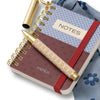 Close up of Papier Pocket Notes Charm (1 pc) showing pen with cap off