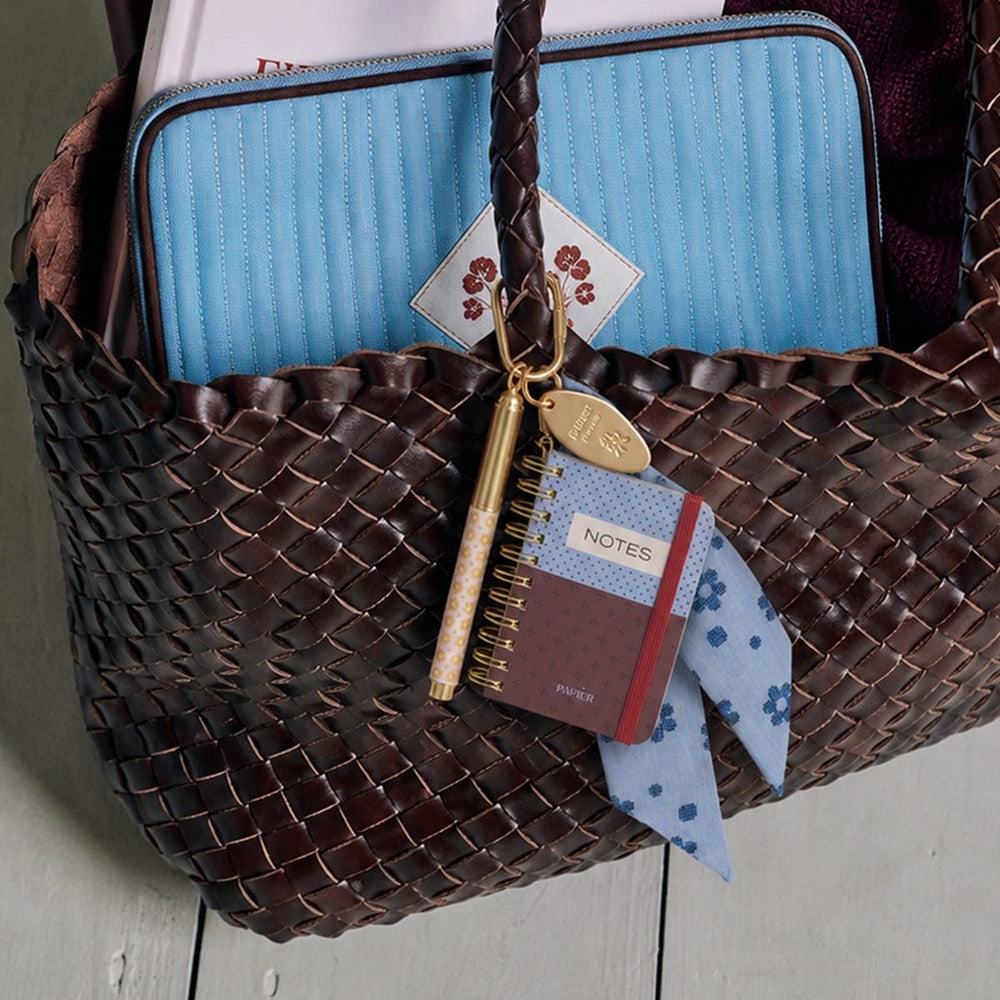 Papier Pocket Notes Charm show clipped to hand bag