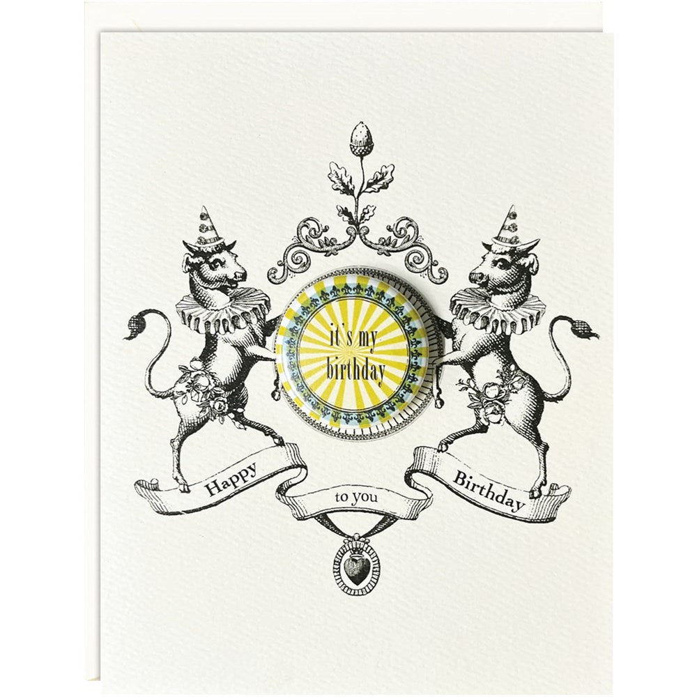 P. Flynn Design Happy Birthday To You With Button Greeting Card (1 pc)