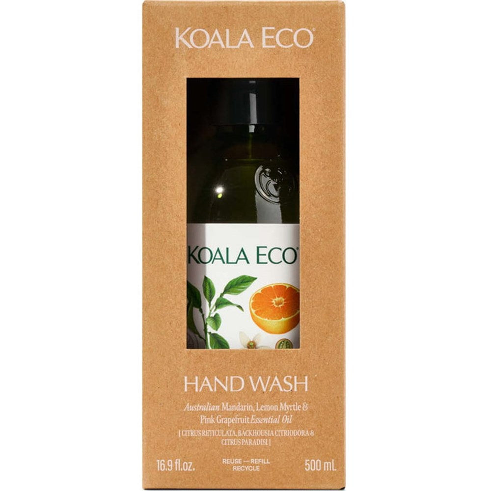 Koala Eco Hand Wash - Mandarin, Lemon Myrtle and Pink Grapefruit (Glass Bottle) (16.9 oz) box shown