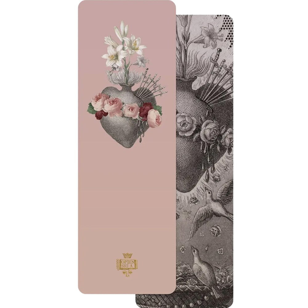 Open Sea Sacred Heart Bookmark (1 pc) showing front and back side