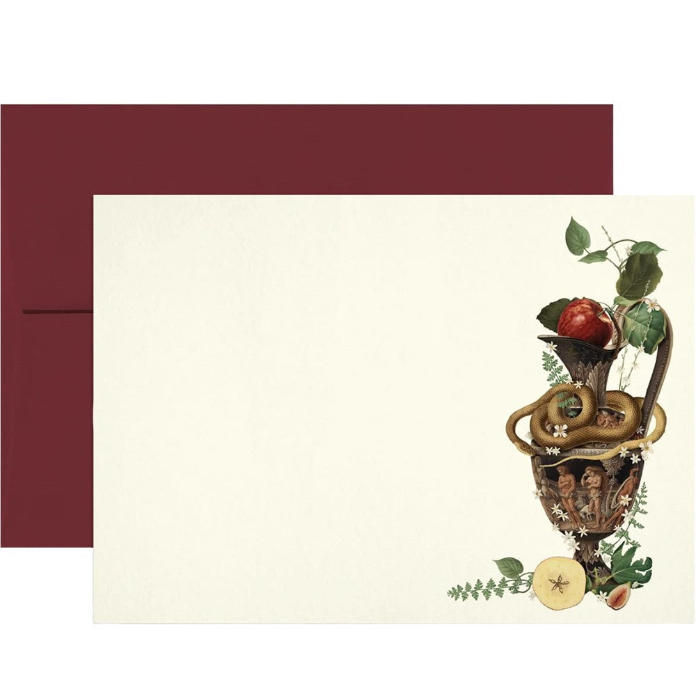 Open Sea Garden Of Earthly Delights Notecard Set (6 pcs) showing one card and envelope