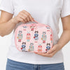 Model shown holding Kusuguru Dress Cat Hanging Toiletry Bag - Pink (1 pc)