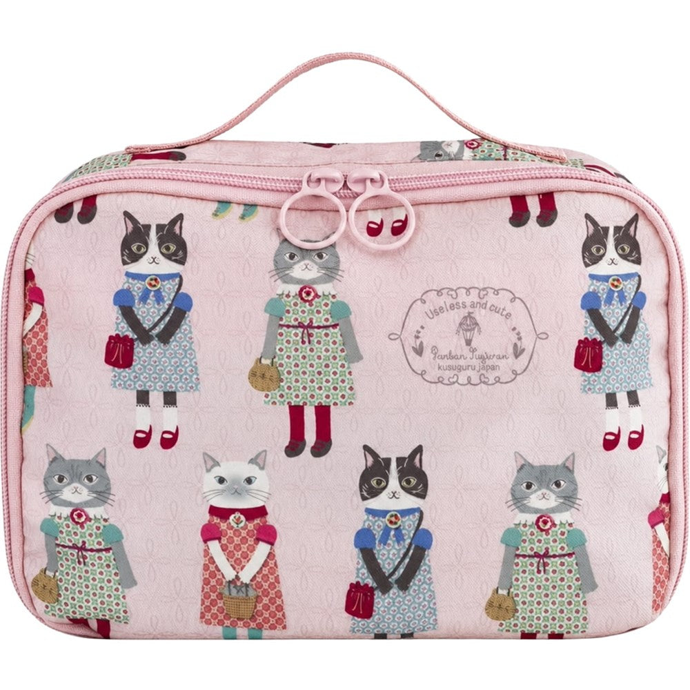 Kusuguru Dress Cat Hanging Toiletry Bag - Pink (1 pc)