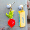 Lifestyle shot of Haricot Vert Radis Au Beurre Earring Dangle Set (2 pc) 