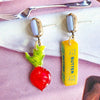 Lifestyle shot of Haricot Vert Radis Au Beurre Earring Dangle Set (2 pc) 