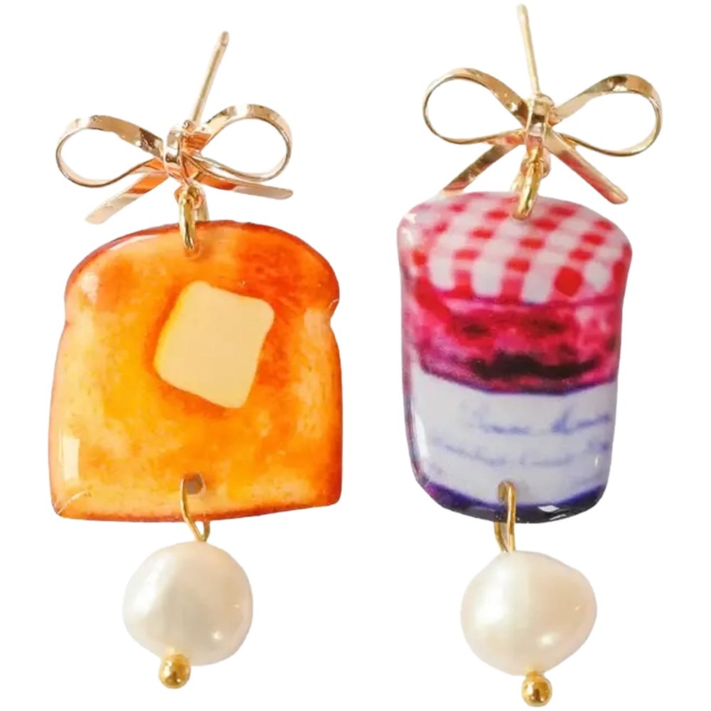 Haricot Vert Toast & Jam Earring Dangle Set (2pc)