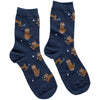 Cat Meow Casual Socks - Denim