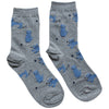 Cat Meow Casual Socks - Grey