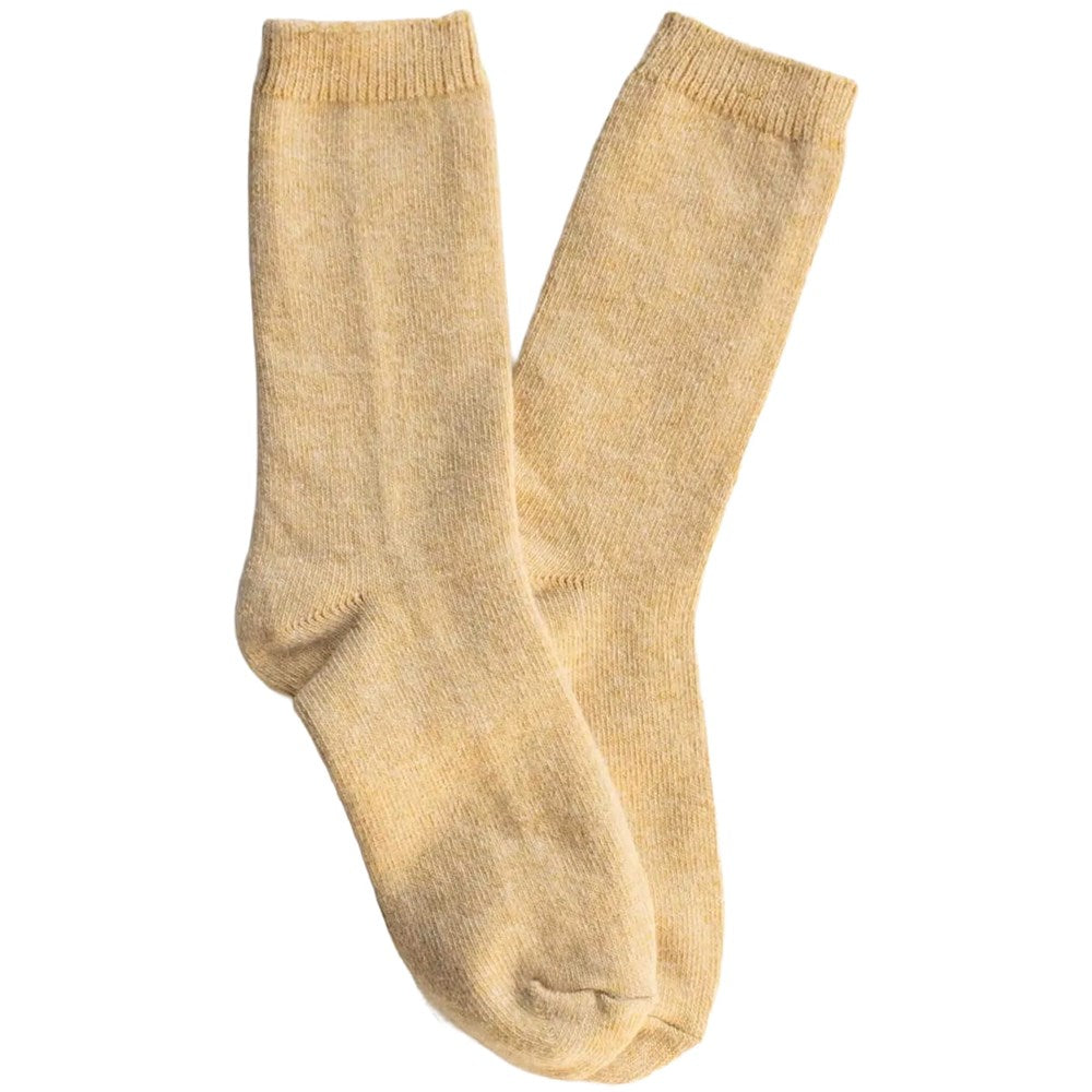 Tiepology Bright Winter Wool Cashmere Blend Socks - Mustard