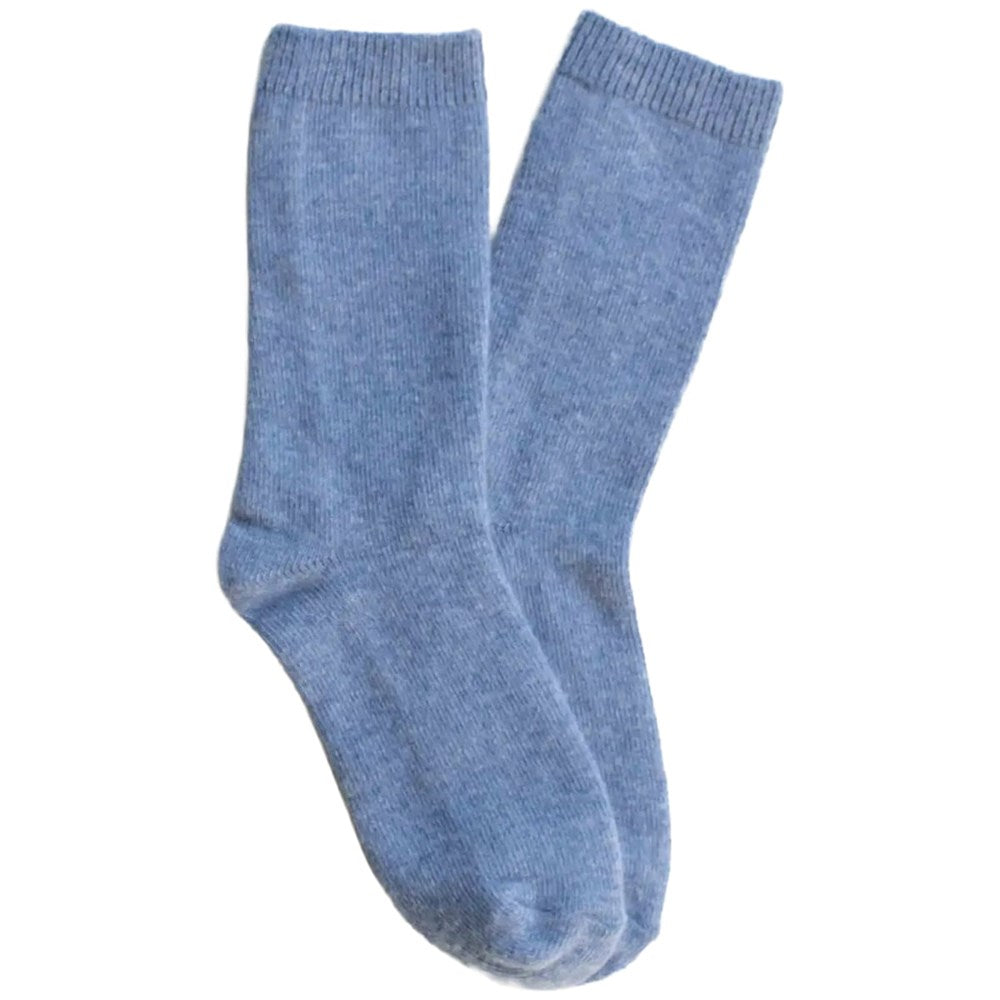 Tiepology Bright Winter Wool Cashmere Blend Socks - Sky Blue