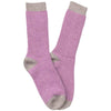 Cozy Two-Tone Wool & Cashmere Blend Ribbed Crew Socks - Lilac