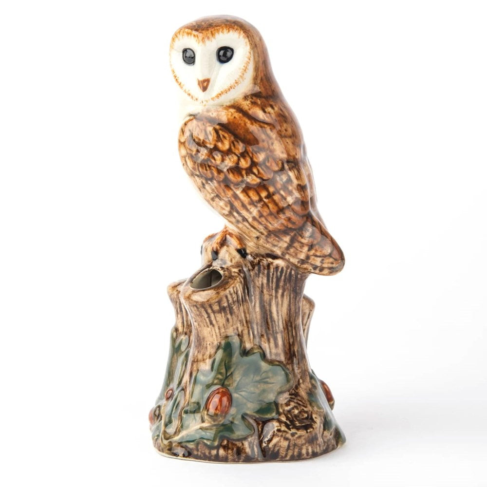 Quail Ceramics Barn Owl Bud Vase (1 pc) shown side view