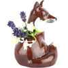 Quail Ceramics Fox Bud Vase (1 pc) shown with flowers in the vase
