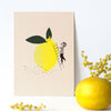 My Lovely Thing Lemon Postcard - product shown next to lemon