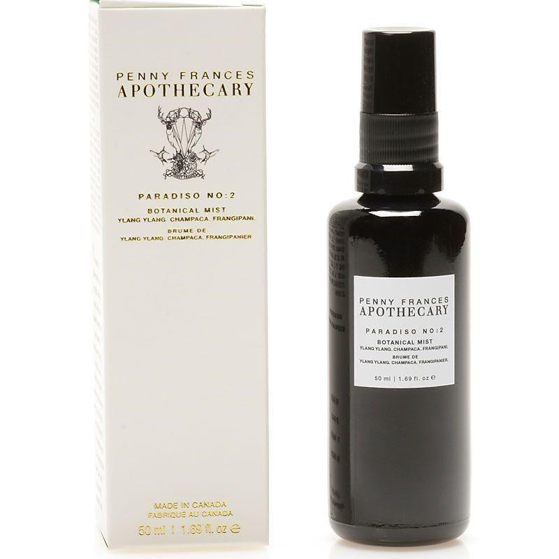 Penny Frances Apothecary Paradiso No: 2 Botanical Mist (50 ml) - product shown next to packaging.