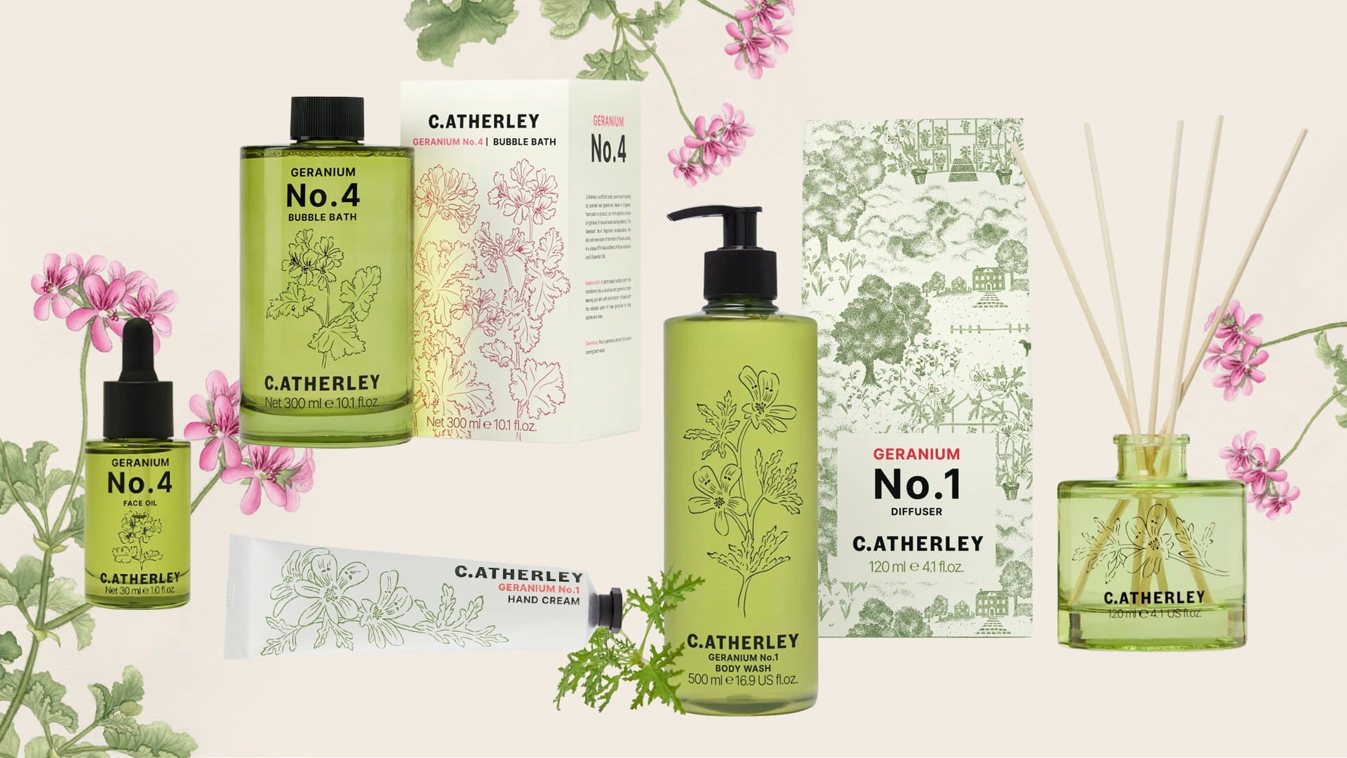 A selection of C.Atherley products