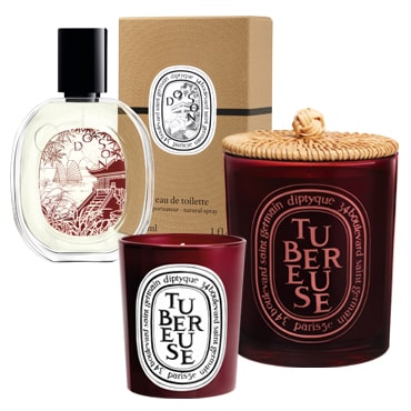 Diptyque - Limited Edition Do Son Eau de Toilette with tubereuse and Tubereuse Candles with fresh, green notes.
