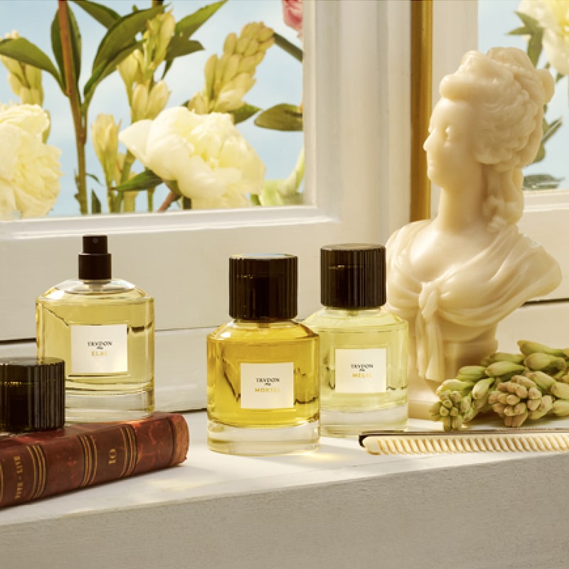 Lifestyle shot of a selection of Trudon Fragrances