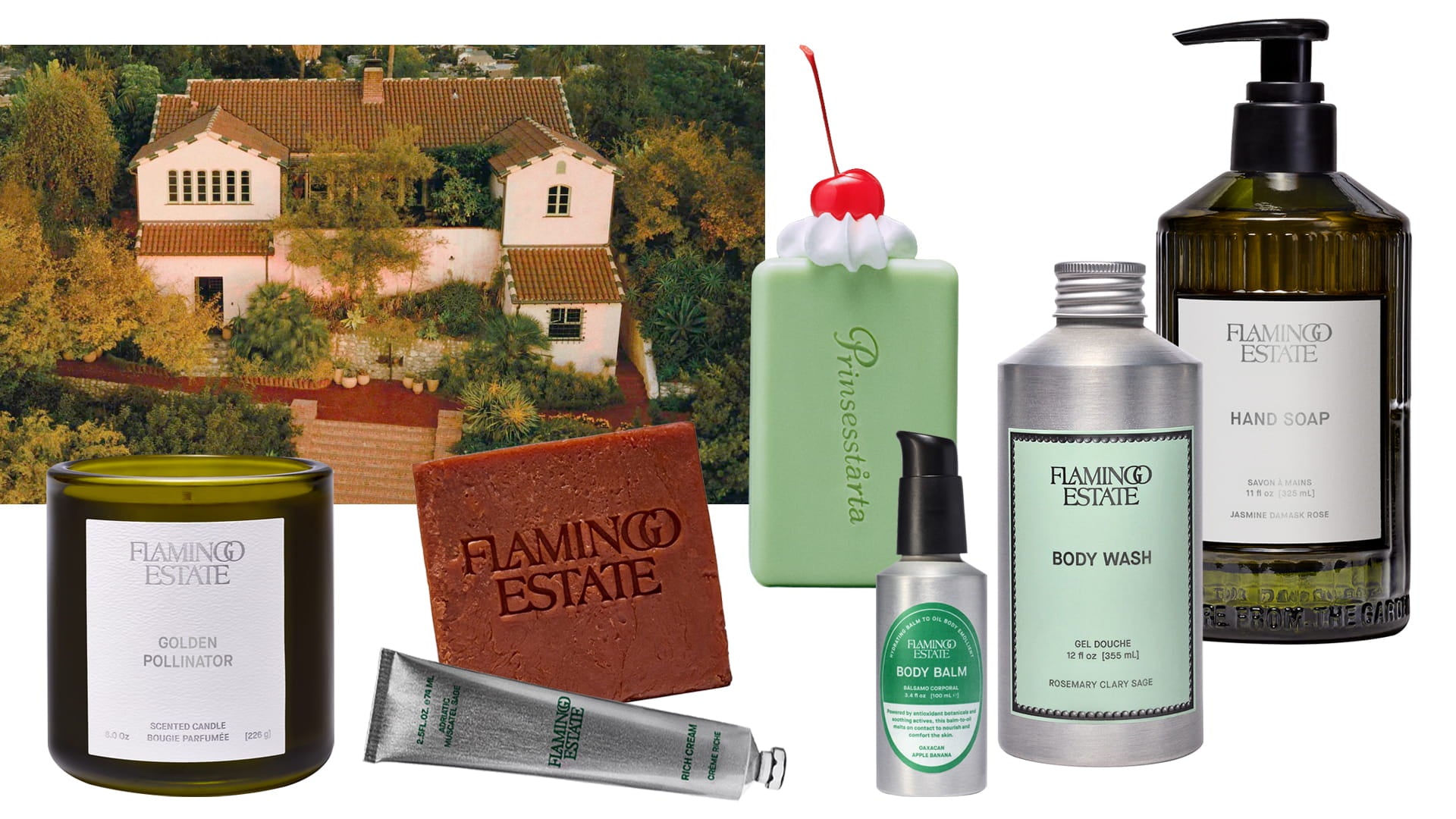 A selection of Flamingo Estate products