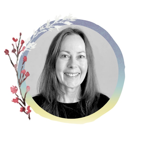 Headshot of Staff Member Pernille with seasonal art frame