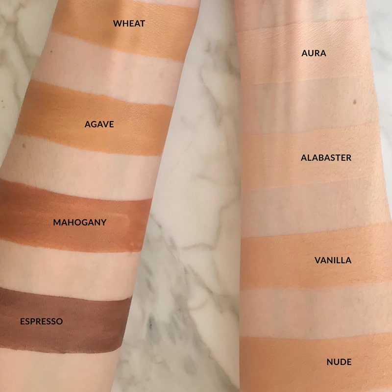 Chantecaille Future Skin Cushion Skincare Foundation - arm swatches of each color