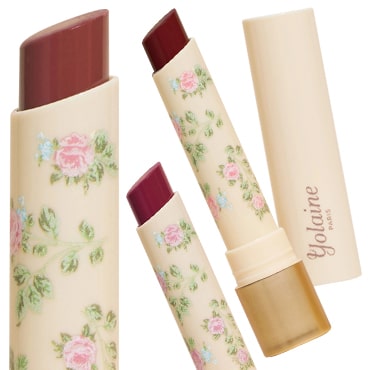 Yolaine Tinted Lip Balms have a natural glowy finish and nourishing formula in 3 colors with a buildable finish.