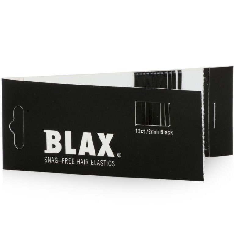 Blax + Smoothies BLACK Hair Elastics (12 pcs, 2 mm) package