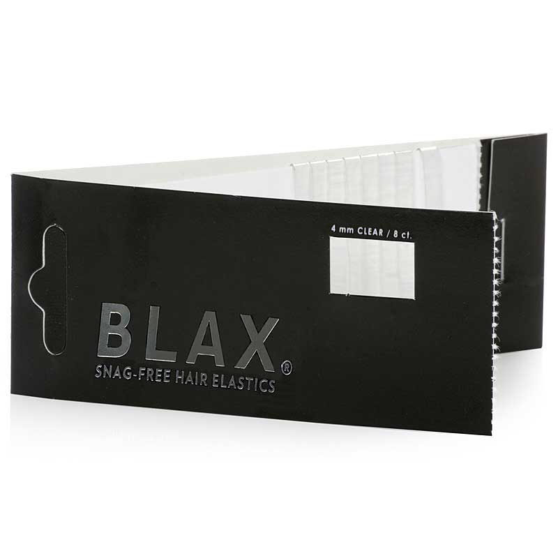 Blax + Smoothies CLEAR Hair Elastics (4 mm, 8 pcs) package