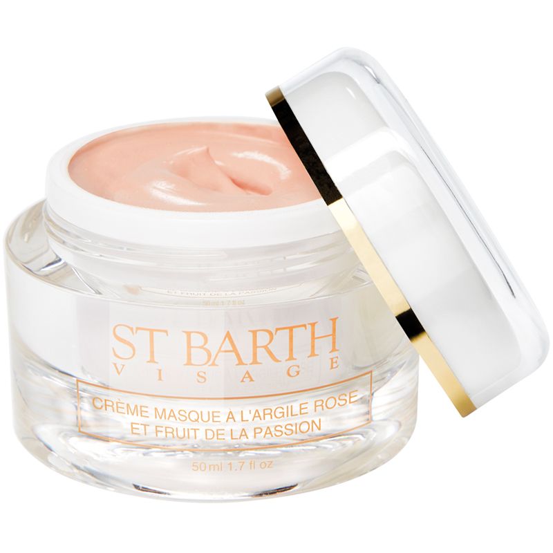 Ligne St. Barth Cream Mask with Pink Clay and Passionfruit 1.7 oz With Lid on Side