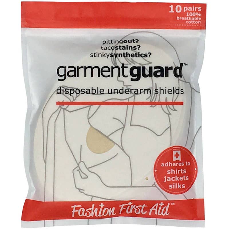 Fashion First Aid Garment Guard Disposable Underarm Shields (10 Pairs, Beige)