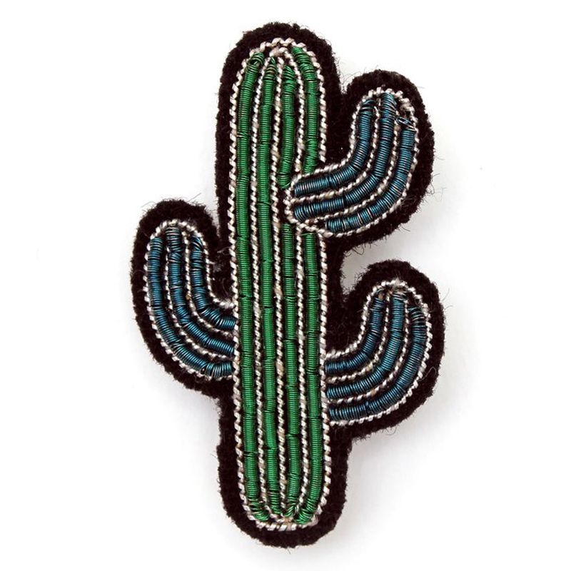 Macon &amp; Lesquoy Hand Embroidered Cactus Pin