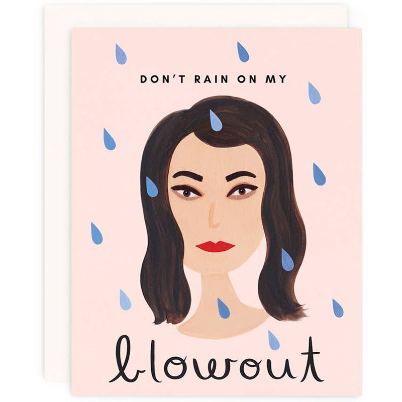 Girl w/ Knife Don&#39;t Rain On My Blowout Greeting Card with envelope