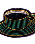 Macon & Lesquoy Hand Embroidered Cup of Coffee Pin