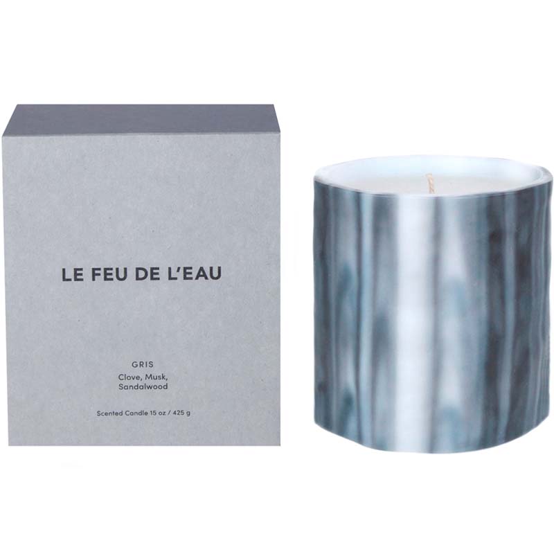 LE FEU DE L&#39;EAU Gris Candle (15 oz) with box