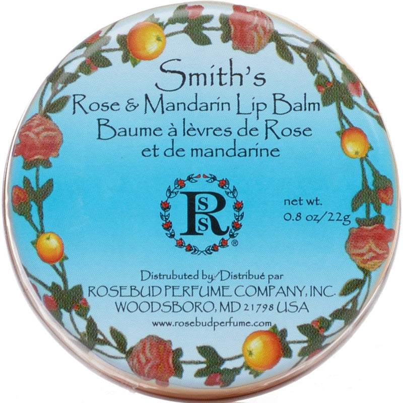 Rosebud Perfume Co. Smith's Lip Balm Tin Rose & Mandarin Beautyhabit