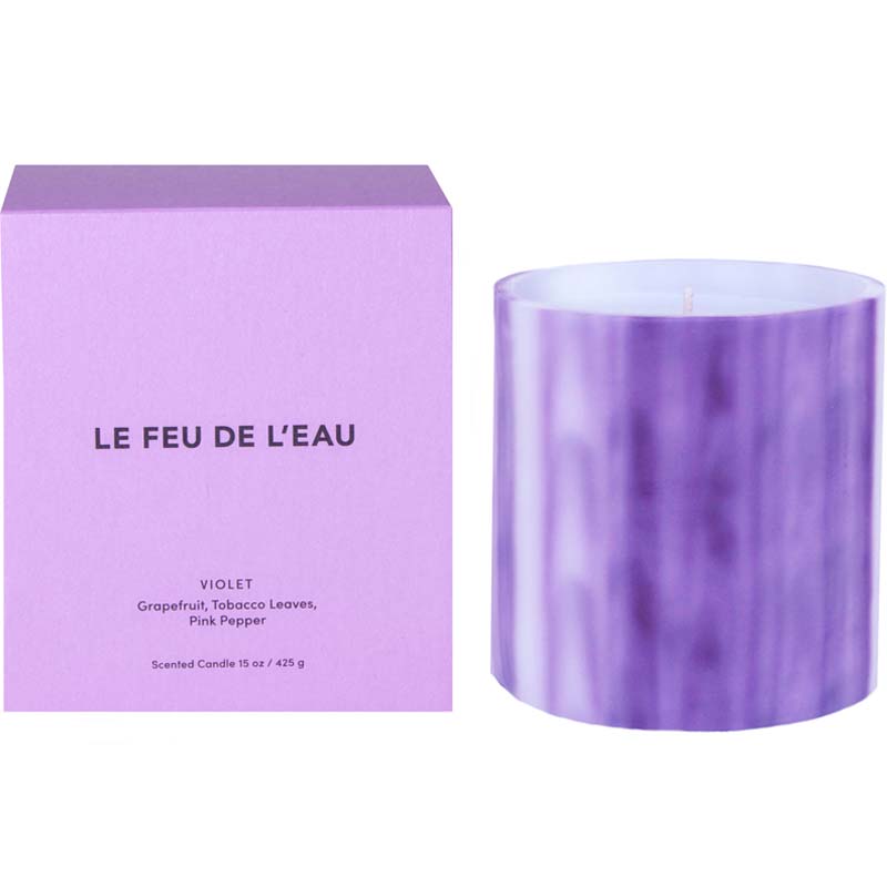 LE FEU DE L&#39;EAU Violet Candle (15 oz) with box