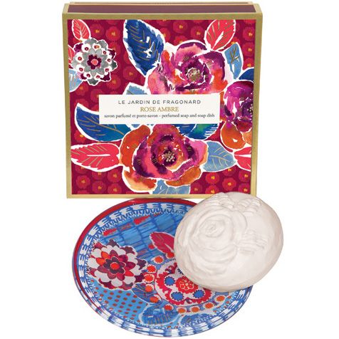 Fragonard Parfumeur Rose Ambre Dish & Perfumed Soap (150 g) with box