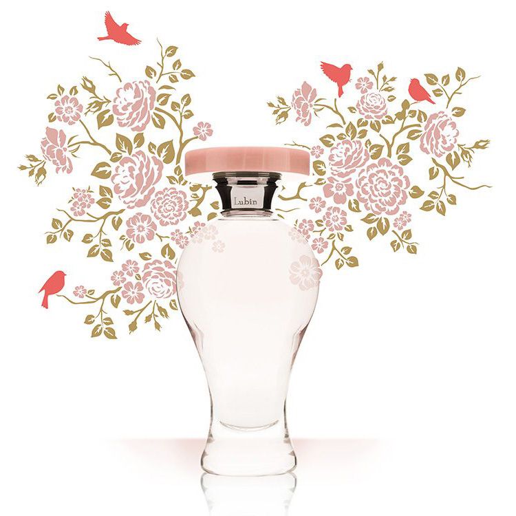 Lubin Grisette Eau de Parfum bottle with sketched flowers