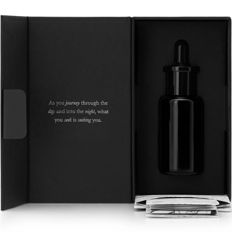 Argentum Apothecary L&#39;Etoile Infinie Enhancing Day &amp; Night Face Oil box open with bottle inside (1 oz)