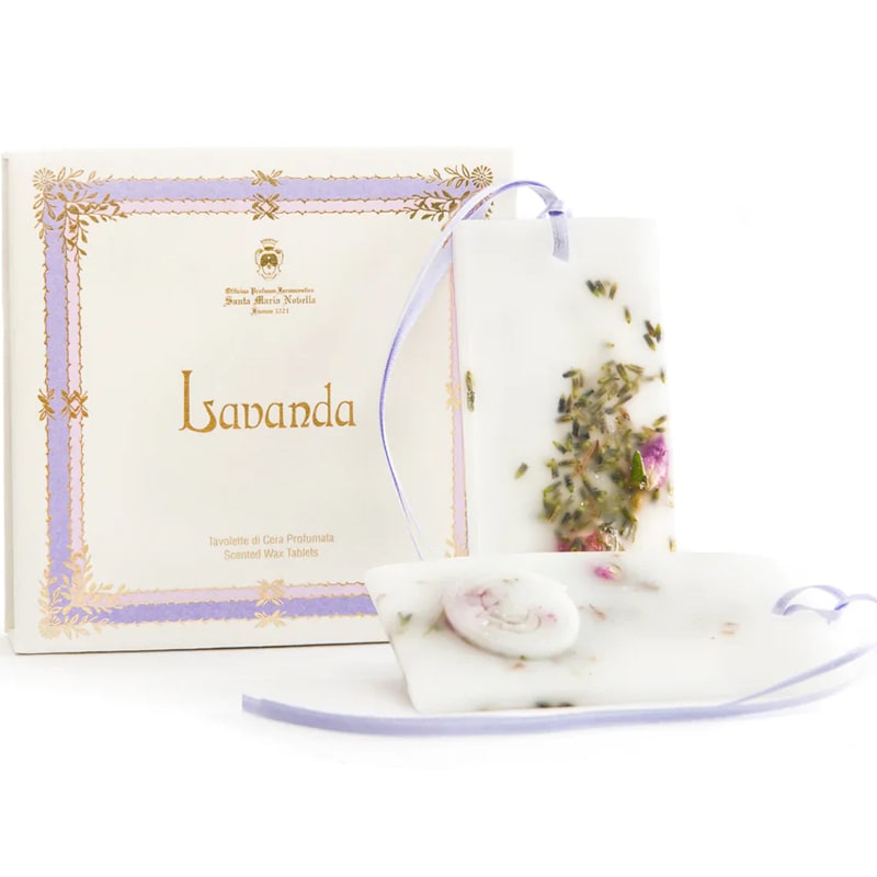 Santa Maria Novella Lavender Scented Wax Tablets (2 pcs) shown with box