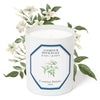 Carriere Freres Jasmine Candle (185 g) with jasmine illustration behind candle