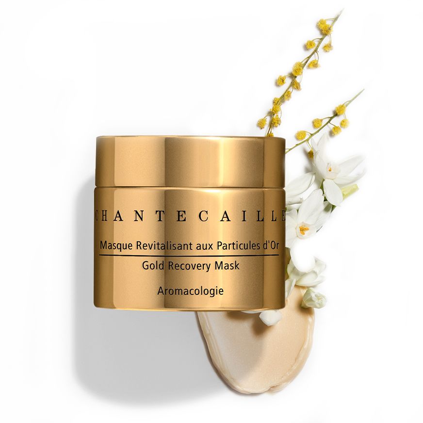 Chantecaille Gold Recovery Mask 50 ml with swatch and ingredients
