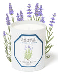 Carriere Freres Lavender Candle (185 g) with lavender illustration in the background