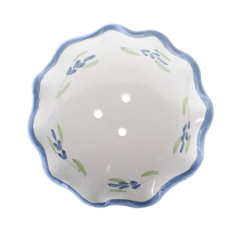  La Lavande Handmade and Handpainted French Round Soap Dish (Lavender, 1 pc)