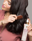 Rahua By Amazon Beauty Hydration Detangler + UV Barrier (193 ml) with woman combing hair