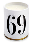 L'Objet Oh Mon Dieu No. 69 Candle sitting on lid/base 