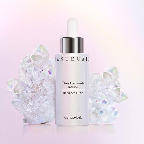 Chantecaille Radiance Elixir beauty shot with crystals