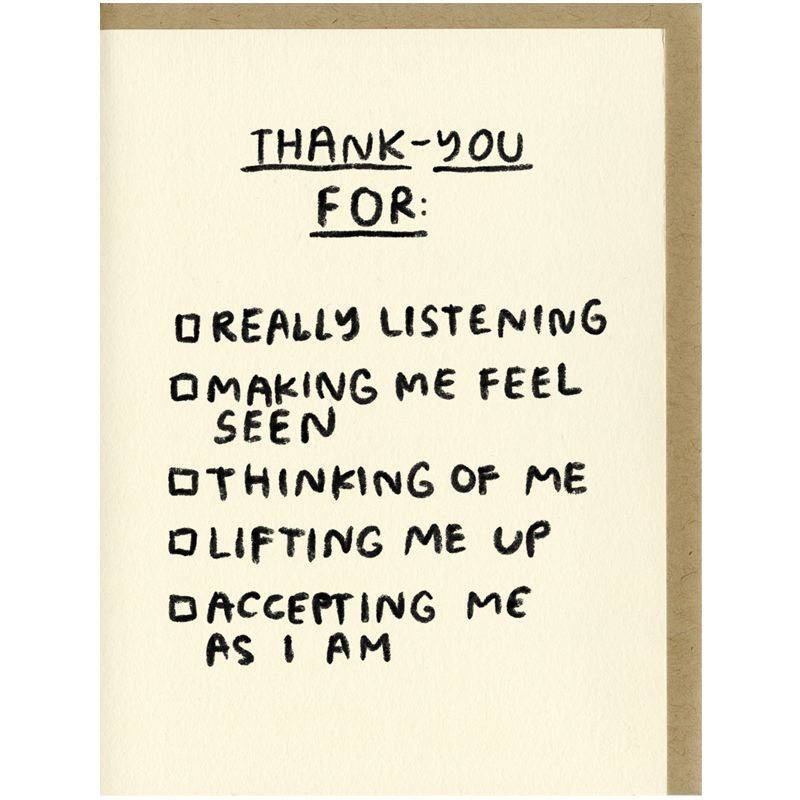 People I&#39;ve Loved Thank-You Checklist Card